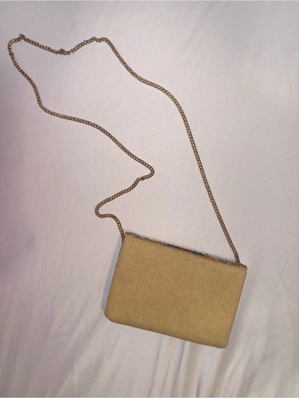 Boutique Women Beaded Gold/Red/Green Bee Design Cross Body Purse NWOT - Picture 11 of 15